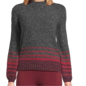 Smartwool Gray and Red Striped Women's Sweater